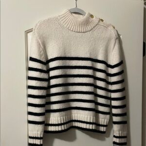 Kate Spade Striped Black and Cream Sweater Size Small
